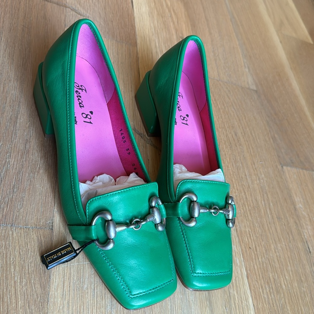 Ferca 81 New Women’s Green Horsebit Loafers - Made in Italy